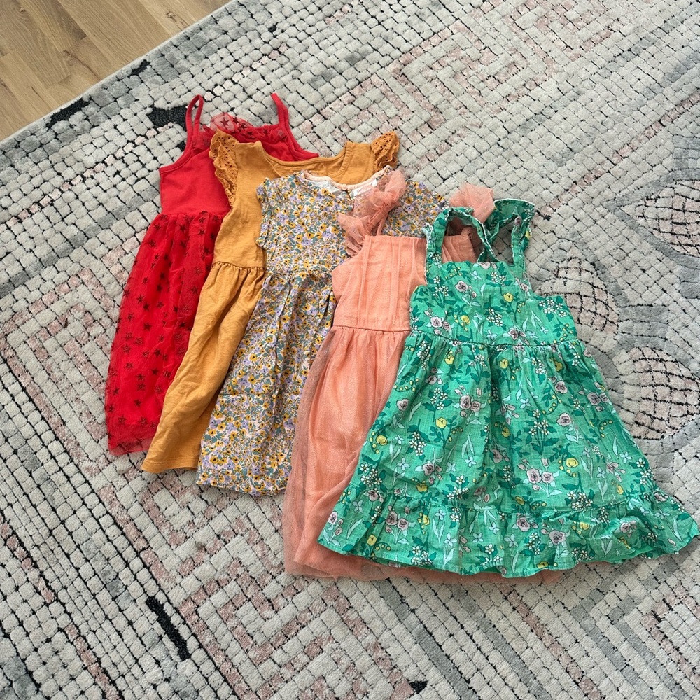 Cat & Jack Kids Casual Dresses - Red, Yellow, Pink, Green